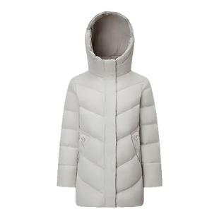 千仞岗2025秋冬新款短款羽绒服连帽保暖纯色气质时尚简约女款外套