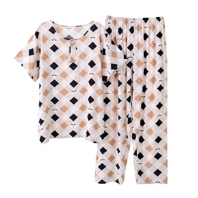 男士绵绸大码宽松空调长袖长裤