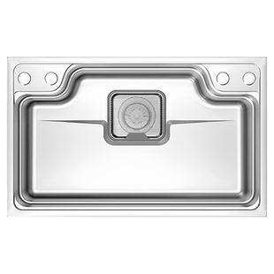 厨房不锈钢水槽蜂窝压纹洗碗池洗菜盆日式大单槽一体集渣双层滤渣