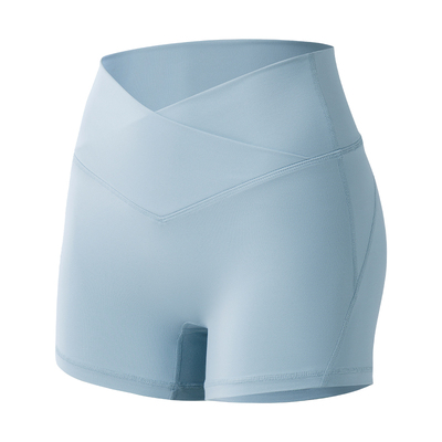 MU沐岚交叉腰瑜珈裤短裤收腹提臀裸感普拉提运动网球春夏女云翼裤