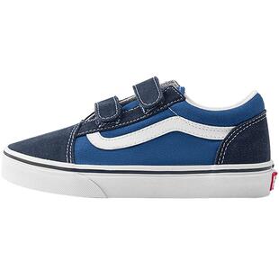 Vans范斯童鞋官方 Old Skool V中大童板鞋黑蓝拼色帅气潮童