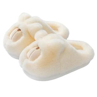 松狮狗棉拖鞋女冬季情侣室内家居静音防滑毛茸茸毛毛鞋厚底棉鞋男