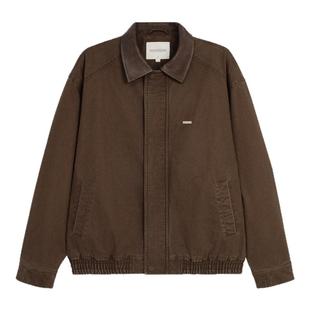 BODYDREAM巴恩风撞色皮领拼接夹克男翻领梭织底特律工装外套