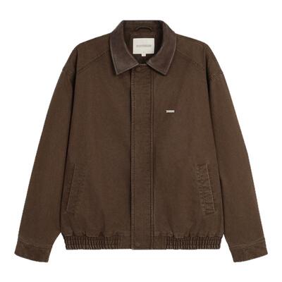 BODYDREAM巴恩风撞色皮领拼接夹克男翻领梭织底特律工装外套