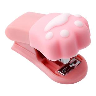 猫咪猫爪订书机迷你女生可爱便捷小款订书机起钉器小号学生用装订桌面装订用品订书钉机办公款文具用品可爱风