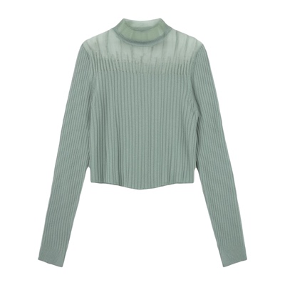 大码蕾丝打底小衫针织衫上衣毛衣