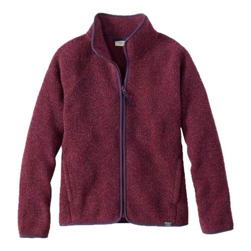 L.L. Bean宾恩女外套羊毛夹克全拉链立领秋冬季保暖加绒加厚美版