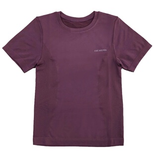 AMI MEDEA圆领运动半袖紧身女显瘦跑步速干衣健身T恤短瑜伽服上衣