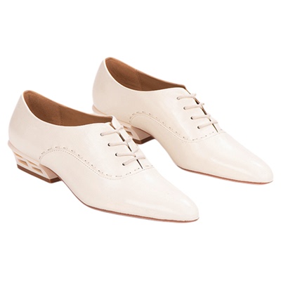 heelz设计师手工鞋履 ｜H 繁花跟奥丁羊皮牛津鞋 3.6公分