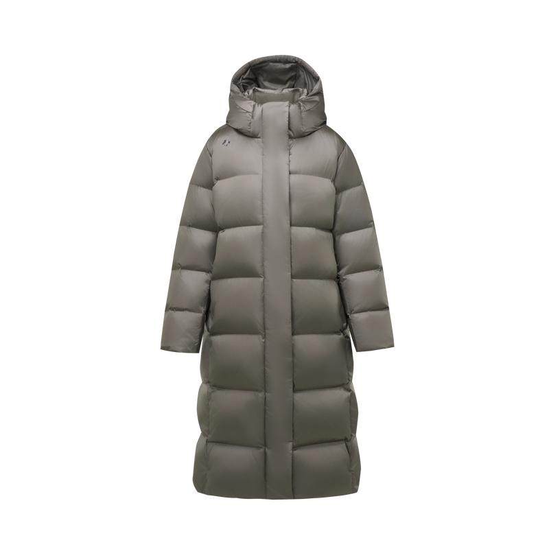 DESCENTE迪桑特WOMEN’S SKI STYLE防风袖女士连帽长款亮面羽绒服