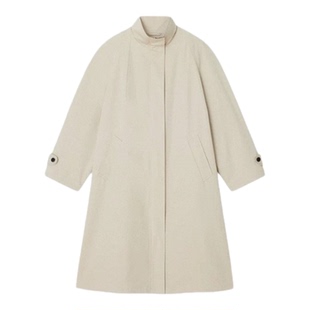 【现货】NOTHING WRITTEN高密斜纹棉质长款风衣外套女 气质上衣