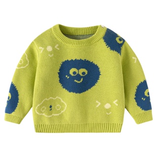 男宝宝毛衣春秋男童套头针织衫洋气韩版婴儿纯棉纱衣A类衣服童装