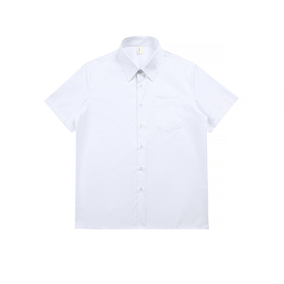 wtmp校供感制服尖领硬领短袖衬衫