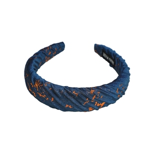 日落深海~蓝色发箍头箍气质复古小众发卡增颅顶新中式发饰头饰