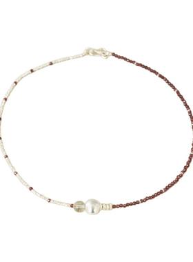 里晤S925纯银碎银子石榴石白水晶新中式项链送女友送妈妈生日礼物