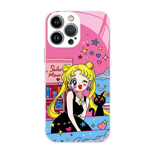 美少女战士手机壳苹果17华为mate70黑猫iPhone16promax水冰月pura80动漫15适用小米14卡通13周边60玻璃壳OPPO