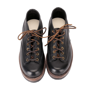 阿美咔叽工装鞋男短脸鞋低帮皮鞋手工缝线厚底休闲耐磨防滑