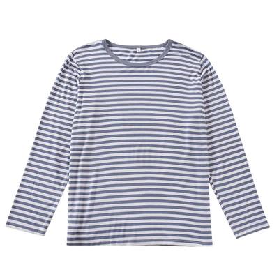 薄款条纹家居服套头外穿圆领