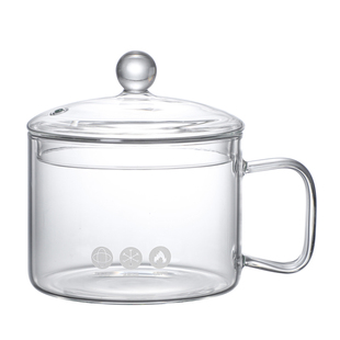 大号透明把手泡面碗带盖学生宿舍微波炉日式沙拉耐热玻璃碗煮面锅