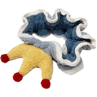 韩式褶皱花边皇冠洗脸发带可爱蝴蝶结洗漱发箍敷面膜化妆束发带