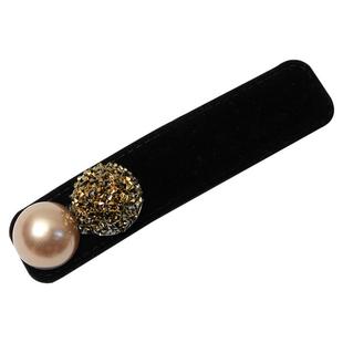 珍珠水钻植绒发夹女2025新款后脑勺发卡刘海侧边夹前额碎发bb夹子