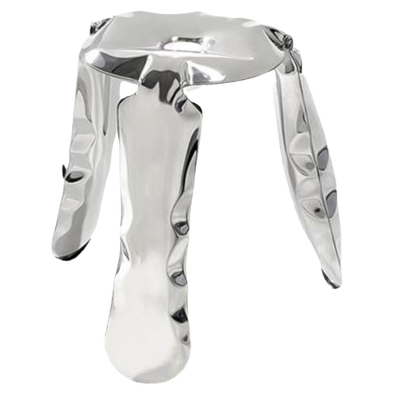 网红ins轻奢设计师不锈钢凳子气球圆凳子金属三脚换鞋凳艺术餐凳