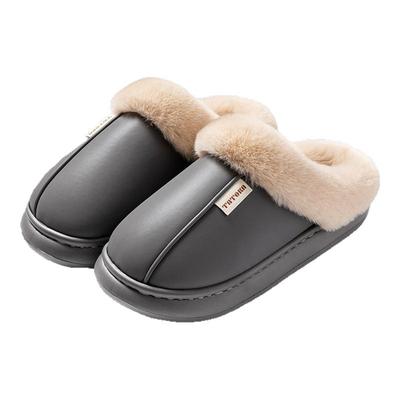 防水棉拖鞋男士秋冬季2025新款室内家居防滑厚底情侣棉拖男款冬天