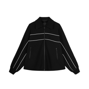 JNBY/江南布衣春秋开襟卫衣抽绳立领宽松休闲运动风外套5O9416010