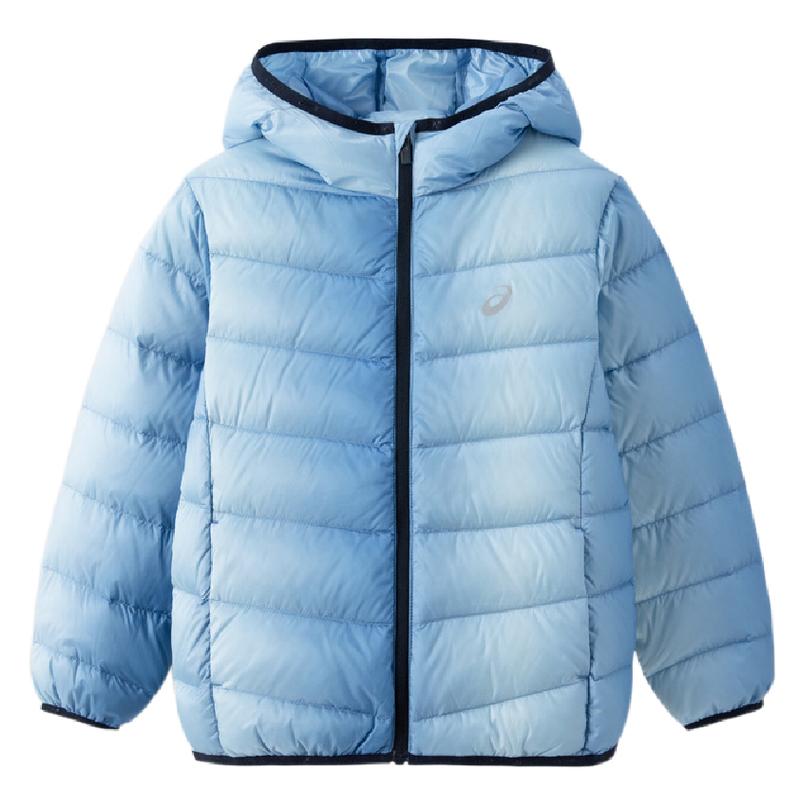 ASICS/亚瑟士童装冬季儿童羽绒服保暖连帽轻薄羽绒中大童纯色百搭