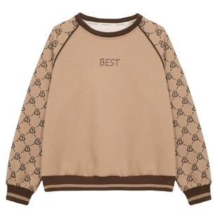 圆领卫衣女春秋款2025新款秋季女装爆款宽松加绒上衣时尚洋气外套