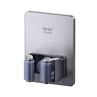 拖把壁挂夹免打孔不锈钢置物架收纳神器扫把卡扣挂架强力拖布挂钩