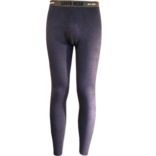 新款男士发热绒保暖裤秋冬双面磨毛修身打底秋裤舒适贴身中厚德绒