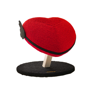 元気喵丨猫抓板红爱心剑麻绳猫爬架一体立式猫抓柱耐磨不掉屑玩具