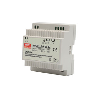 DRH/DR-60-24明伟电源24v导轨型2.5A12V5A 380V转24V直流开关电源