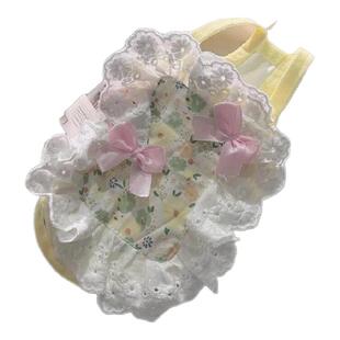 小体马尔济斯宠物狗狗可爱碎花小吊带纯棉弹力花边夏款狗猫咪衣服