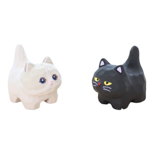 木雕风小猫咪摆件布偶黑猫元素玩偶桌面工位汽车载装饰品女生礼物