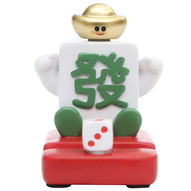 雀禧手机支架可爱卡通麻将招财猫可旋转办公桌面装饰情绪稳定神器