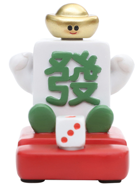 雀禧手机支架可爱卡通麻将招财猫可旋转办公桌面装饰情绪稳定神器