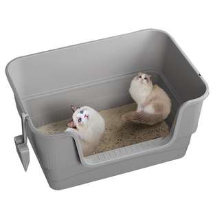 猫砂盆超大号厕所沙盆特大号巨型防外溅屎盆80cm巨大全开放缅因猫