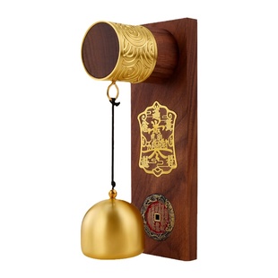 多巴胺实木黄铜开进推门提醒铜门铃铛撞铃铛店铺装饰招财礼物免钉