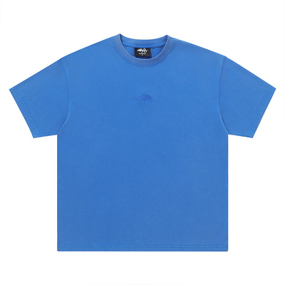 Makemore水洗蓝重磅复古短袖男t