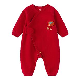 巴拉巴拉宝宝连体衣婴儿爬服新生儿哈衣夹棉衣服外出2025冬装新款