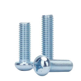 镀锌十字盘头机螺钉M3M4M5M6M8*12 半圆小木工插座螺丝栓GB818-76