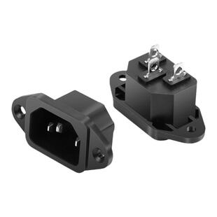 10A15A品字插头插座公母头弯头三芯ac电源插座电动车大功率充电口