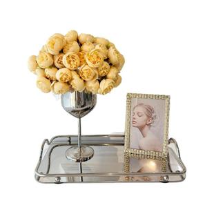 假花仿真花ins轻奢高级感法式绢花玫瑰餐桌花束家居客厅装饰摆件