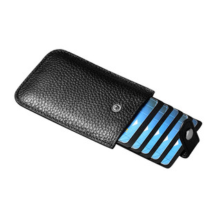 防盗刷真皮层叠式抽拉小卡包男女式超薄小巧卡片包证件卡套防消磁