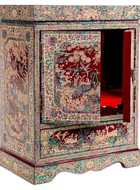 【本尼家】非遗好物螺钿漆器中式复古实木首饰柜项链耳环收纳柜