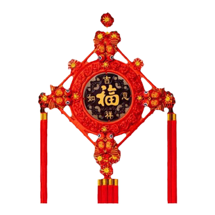 【掬涵】中国结挂件客厅大号桃木新款福字玄关家居过年新年装饰品
