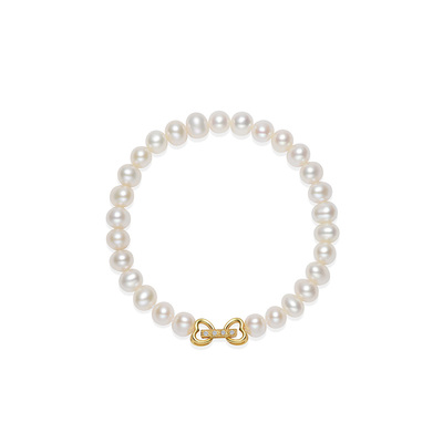 京润珍珠手链S925银近圆形韵意