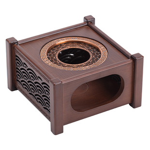 竹制复古温茶炉蜡烛暖茶器温茶台茶室茶艺配件家用公道杯保温底座